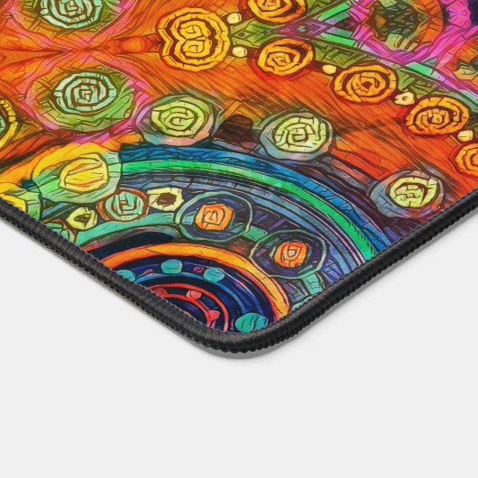 Fun Abstraktes Muster Moderner Regenbogenfarbener  Schreibtischunterlage (Ecke)