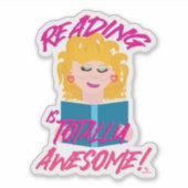 Fun Achtziges Lesen des Epic Book Cartoon Kunst Aufkleber (Vorderseite)