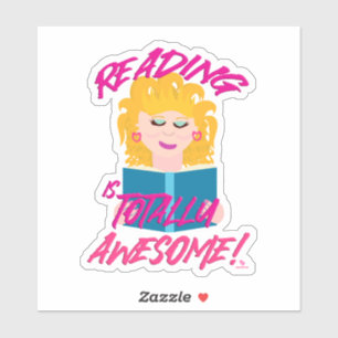 Fun Achtziges Lesen des Epic Book Cartoon Kunst Aufkleber