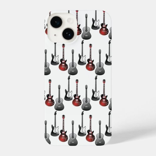 Fun Acoustic Electric Gitarren Music Pattern Desig iPhone Hülle (Rückseite)