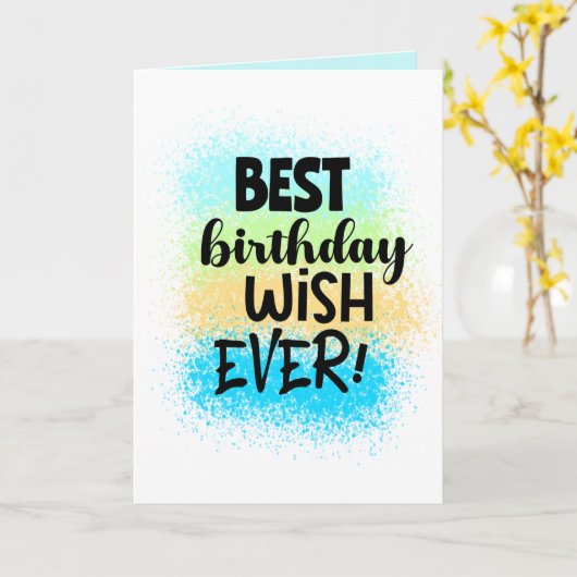 Fun Add Name Age Best Birthday Wish Ever Card Karte (Gelbe Blume)