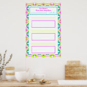 Fun ADHD Girl's Goal Habit Tracker Chart downloade Poster (Küche)