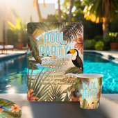 Fun Adult Tiki Toucan Tropical Pool Party Pappbecher