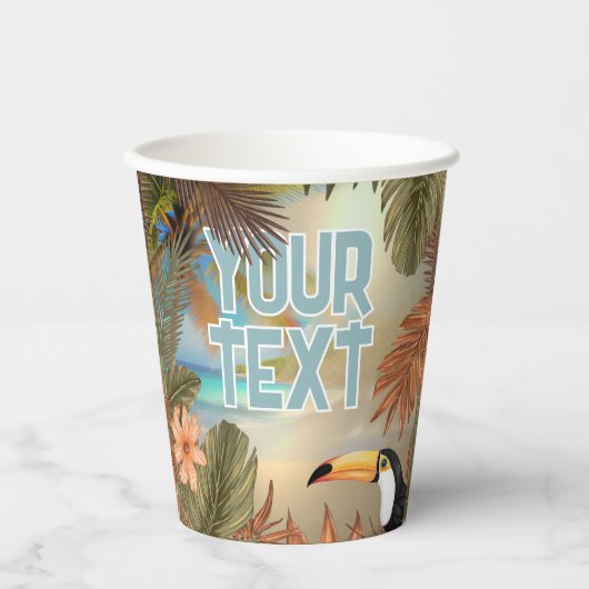 Fun Adult Tiki Toucan Tropical Pool Party Pappbecher (Vorderseite)