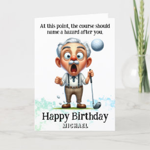 *~* Fun Age Man AP94 Golf Hazard Birthday Card Dankeskarte