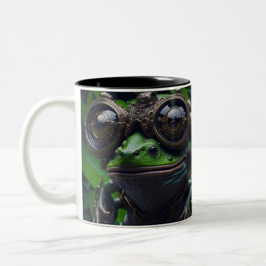 Fun AI Fantasy Frog mit Brillen Creature Tasse (Links)