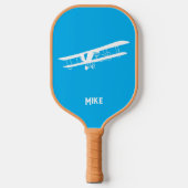 Fun Airplane Simple Monogrammed Blue Aviation Pickleball Schläger (Vorderseite)