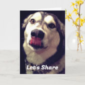 Fun Alaskan Malamute Cover Fotovorlage Karte (Gelbe Blume)