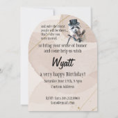 Fun Alberne formale Kleidung Raccoon Tier BIrthday Einladung (Rückseite)