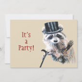Fun Alberne formale Kleidung Raccoon Tier BIrthday Einladung (Vorderseite)