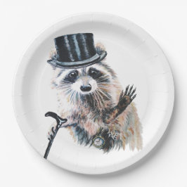 Fun Alberne formale Kleidung Raccoon Tier Pappteller