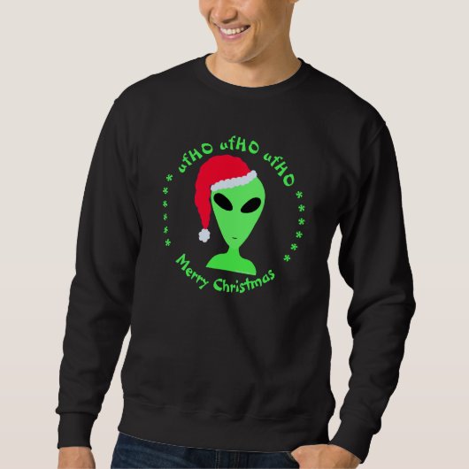 Fun Alien Santa Geek Spaß Comical Funny LGM Sweatshirt (Vorderseite)