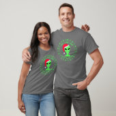 Fun Alien Santa Geek Spaß Grüne Schneeflocken Spaß T-Shirt (Unisex)