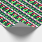 Fun Alien Santa Geek Spaß LGM Freude an der Welt Geschenkpapier (Ecke)