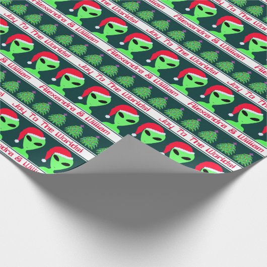 Fun Alien Santa Geek Spaß LGM Freude an der Welt Geschenkpapier (Ecke)