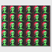 Fun Alien Santa Geek Spaß LGM Weihnachten Geschenkpapier (Flach)