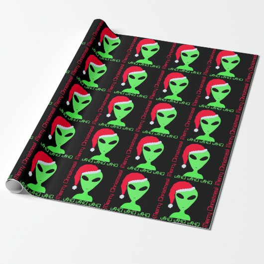 Fun Alien Santa Geek Spaß LGM Weihnachten Geschenkpapier (Ungerollt)