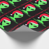 Fun Alien Santa Geek Spaß LGM Weihnachten Geschenkpapier (Ecke)