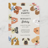 Fun alle möglichen Hunde Kopf Geburtstag Einladung (Vorne/Hinten)