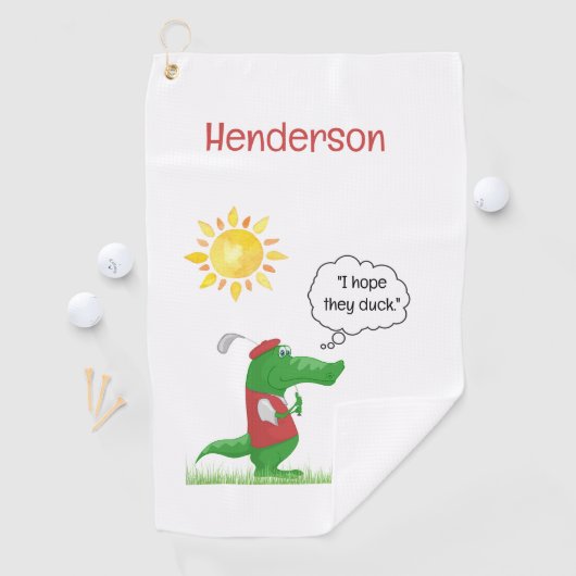 Fun Alligator Golfer Golf Handtuch (Insitu)