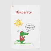 Fun Alligator Golfer Golf Handtuch (Vorderseite)