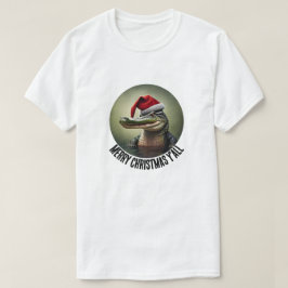 Fun Alligator in der Weihnachtsmannmütze T-Shirt