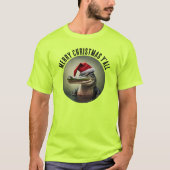 Fun Alligator in der Weihnachtsmannmütze T-Shirt (Vorderseite)