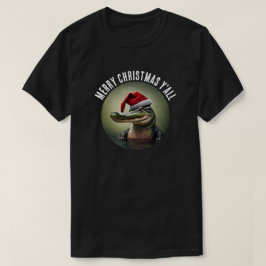 Fun Alligator in der Weihnachtsmannmütze T-Shirt