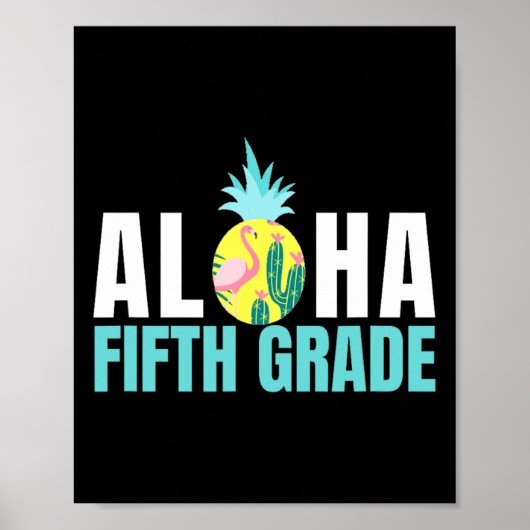 Fun Aloha Fünfte Klasse zurück zur Schule Kinder L Poster (Vorne)