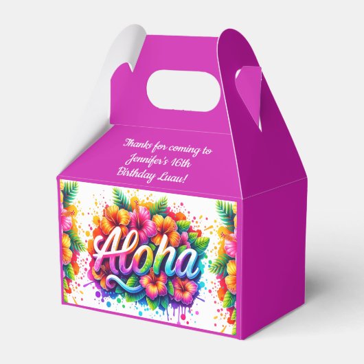 Fun Aloha Tropical Birthday Luau Geschenkschachtel (Vorderseite)