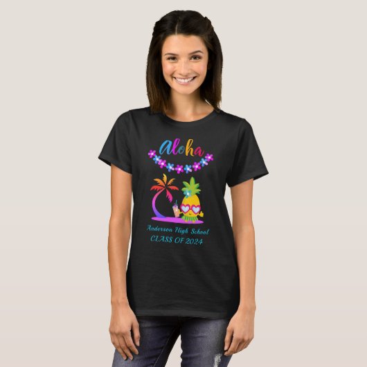 Fun Aloha Tropical Luau Party Abschluss T - Shirt (Vorne ganz)