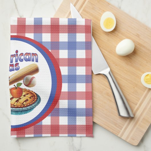 Fun American as Baseball & Apple Pie  Geschirrtuch (Viertel Falte)