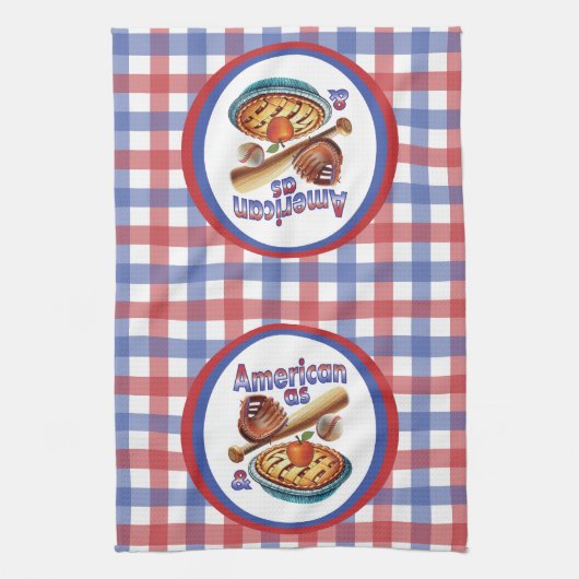 Fun American as Baseball & Apple Pie  Geschirrtuch (Vertikal)