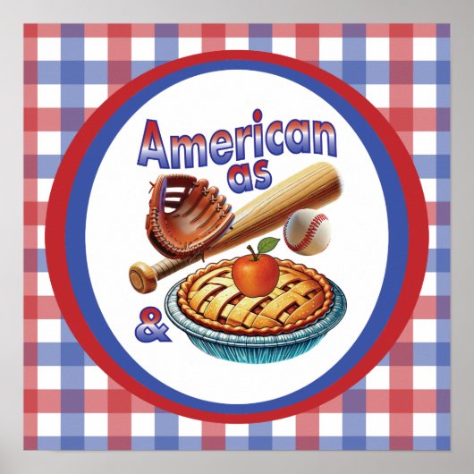 Fun American as Baseball & Apple Pie Poster (Vorne)