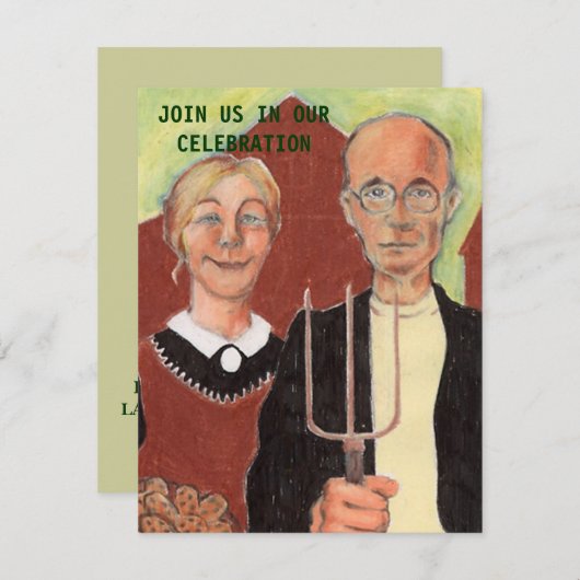 FUN ~ AMERIKANISCHE GOTHISCHE ANNIVERSARISCHE PART EINLADUNG (Vorne/Hinten)