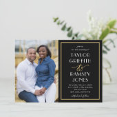 Fun Ampersand bearbeitbares Foto Hochzeit Einladung (Stehend Vorderseite)