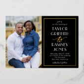 Fun Ampersand FOIL bearbeitbares Foto Hochzeit Folieneinladung (Vorderseite)