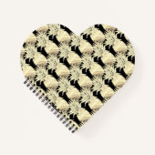 Fun Ananas Gold und Schwarz Muster Notizblock (Vorderseite)