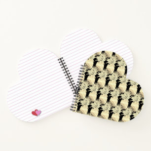 Fun Ananas Gold und Schwarz Muster Notizblock