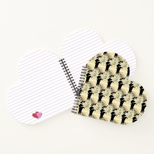Fun Ananas Gold und Schwarz Muster Notizblock (Innenseite)