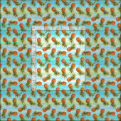 Fun Ananas Obstmuster Wasserfarbene Kunst, Dichtun Stoff (Kachel)