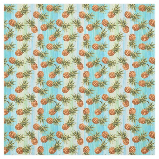 Fun Ananas Obstmuster Wasserfarbene Kunst, Dichtun Stoff (Muster)