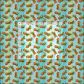 Fun Ananas Obstmuster Wasserfarbene Kunst, Dichtun Stoff (Kachel)