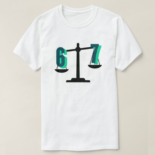 Fun and Catchy "6-7" Weighing Scale T-Shirt (Design vorne)