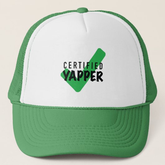 Fun and Catchy "Certified Yapper" Trucker Hat Truckerkappe (Vorderseite)
