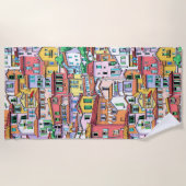 Fun and colorful pattern Watercolor painting chic Strandtuch (Vorderseite)