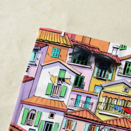 Fun and colorful pattern Watercolor painting chic Strandtuch