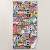 Fun and colorful pattern Watercolor painting chic Strandtuch (Vorderseite)