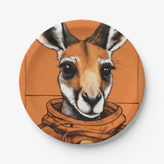 "Fun and Easy Kangaroo Print Design for Paper Plat Pappteller (Vorderseite)
