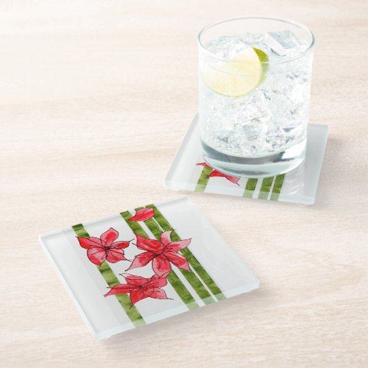 FUN AND FABULOUS POINSETTA CHRSITMAS COASTER GLASUNTERSETZER (Schrägansicht)